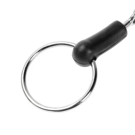 A bit for a horse with hypoallergenic plastic, the distance between the rings is 140 mm-2