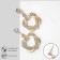 Earrings with rhinestones "Heart" interweaving, white color in gold