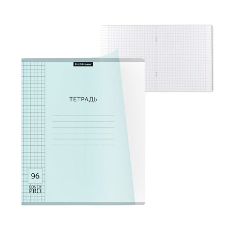 Notebook 96 sheets Erichkrause Coverpro Pastel Classic, Plastic Cover, OFSET BOLK, 100%White, Mint
