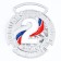 Prize medal 195 diam 3.5 cm. 2 place, tricolor. Color ser. Without a tape