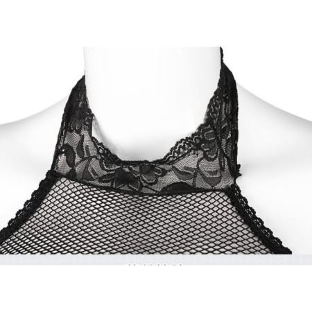 Erotic linen, chat with access and open breasts, OS, black-6