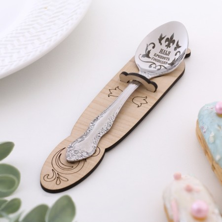 A spoon is registered, tea, with an engraving "Ilya", h = 14