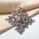 Brooch "Empress" rhombus, white-blue color in silver