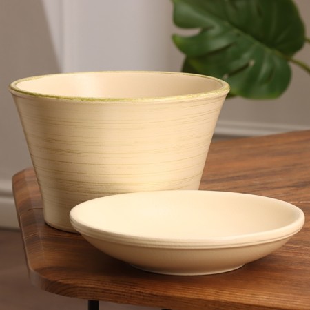 Flower pot "Messina" beige-zoloto 1.4 liters-1