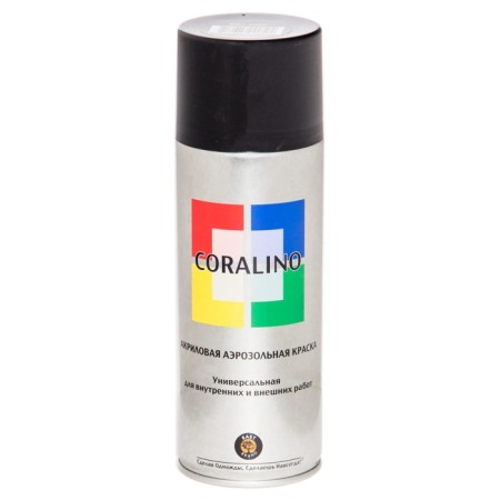 Aerosol paint enamel black matte 520ml Coralino Ral9005-1