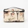 Cosmetic bag with a zipper, with a mirror, beige color