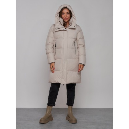 Coat insulated winter female, size 50, light-gray color-18