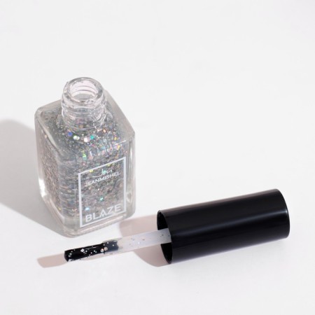 Nail polish jeanmishel, tone 408 sparkle silver multi, small, 12 ml-3