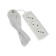 Extension cord Luazon Lighting Eco, 3 sockets, 4.5 m, 6 A, 1300 W, SHVVP 2x0.75 mm2, without salary, white