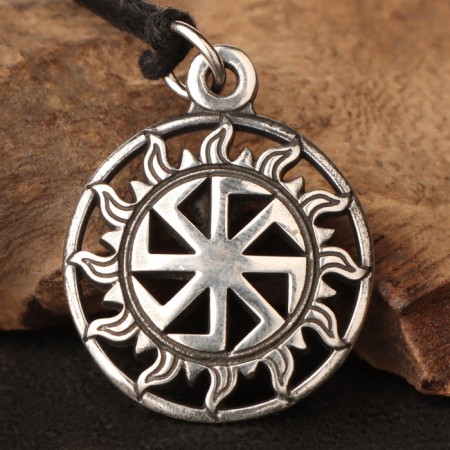 Kolovrat amulet, Pueter metal, art casting-1