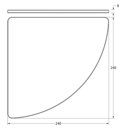 Corner shelf, width 24 cm, matte glass-1