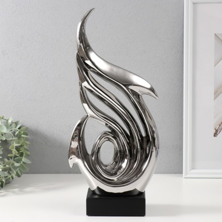 Souvenir Ceramics "Abstraction. Sea arrows" silver 7.5x18.5x41 cm-3