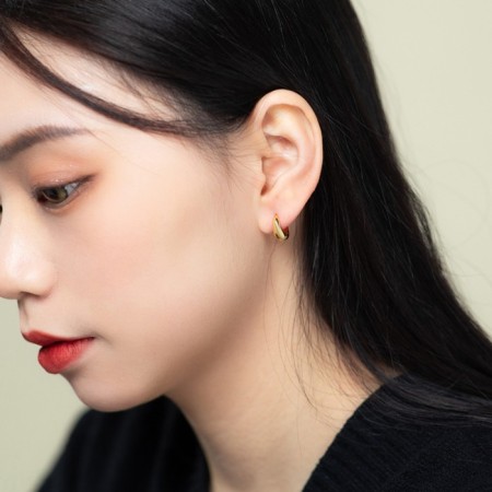 Xuping-ring earrings volume, d = 1.1 cm, color gold-3