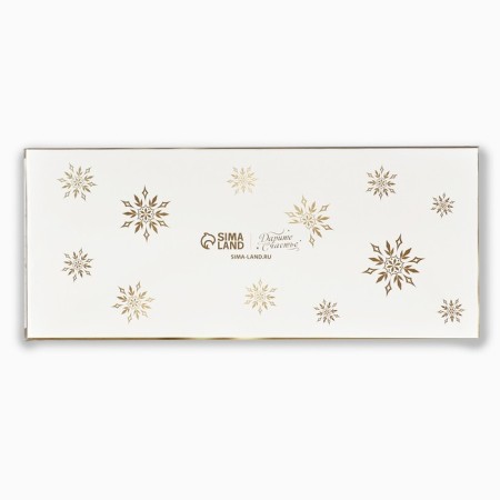 Box for 3 sweets with cells "Golden Snowflakes", 14.5 x 6 x 3 cm, New Year-3