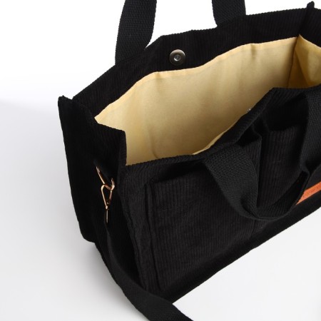 Youth bag with zipper, black color-6