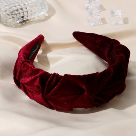 Hair cap "Juno" classic velvet, 5 cm, red