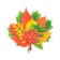 Decoration on the adhesive tape "Autumn Bouquet" Red, Green, 18x18 cm