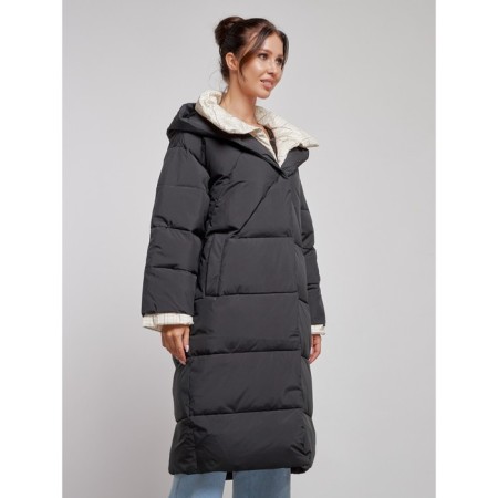 Coat insulated winter female, size 44, black color-9