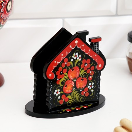Napkin "house", 7 x 10 cm, Khokhloma-3