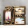 Photo frame in 3 photos 10x15 cm "Palma with coconuts" gold 28x33 cm