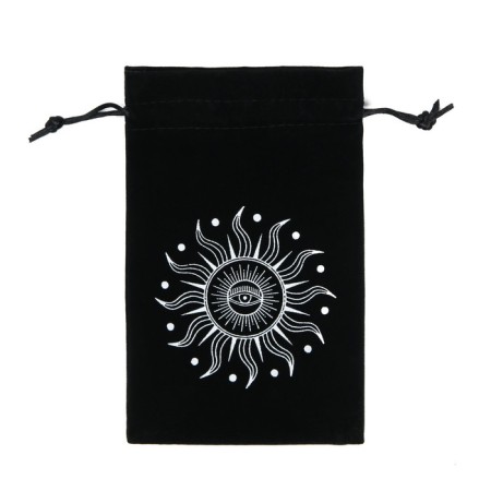 Bag for the Tarot "Sunlight", velvet, black, 12x18 cm-1