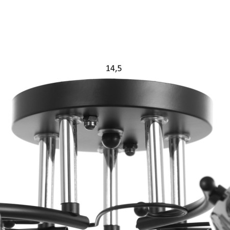 Causte "Olga" 5x60W E27 black/chrome 55x55x24cm-4