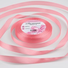 Satin tape, 12 mm × 23 ± 1 m, color pink peach No. 66