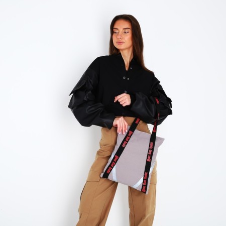 Shoper BAD, 35 x 30 cm, with a lining, on a button, light brown-5
