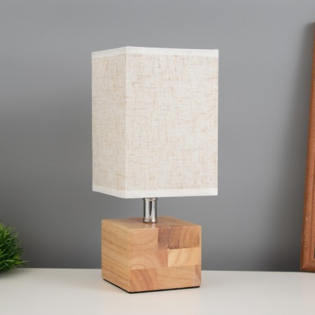 Table lamp "Cube" 1x40W E27 Light wood 11.5x11.5x27cm