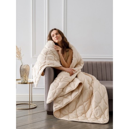 Flower with filler Premium Woolly, size 172x205 cm, beige color