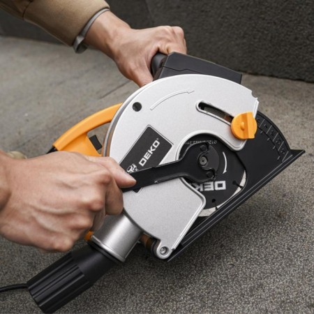 DEKO DKWC1800, 1800 watts, 125x22.2 mm, 4000 rpm, laser pointer, cut 28 mm-7