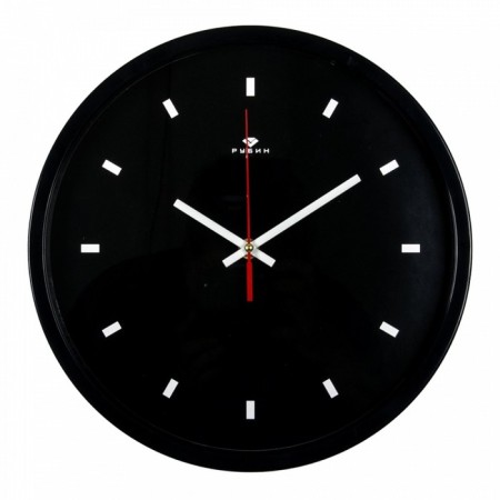 Watch Wall Round "Classics", 30 cm, black rim