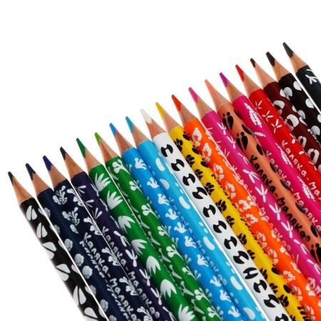 Pencils of 18 flowers "Zoo" Kalyaka-Malyak, trihedral, with print on the case, tree-2