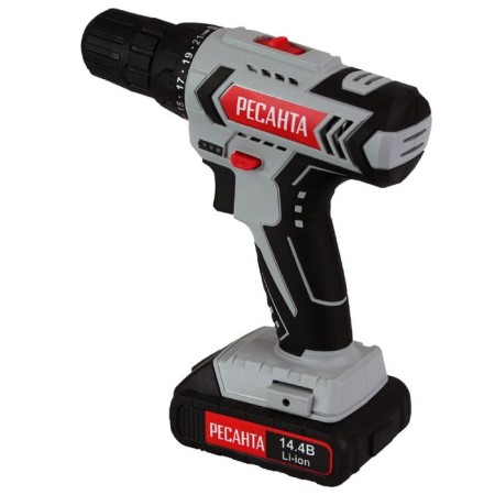 Drill-shuruvret "Resanta" Da-14-2LK 75/14/4, Battery, 14.4 V, 2 AH, 2 batteries, case-1