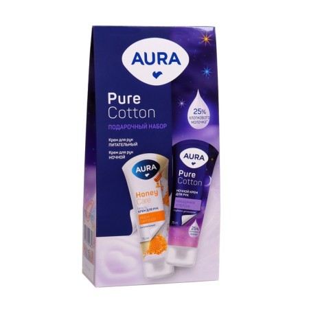 Aura Gift set "with honey extract": hand cream, 75ml+night handle, 75 ml-3