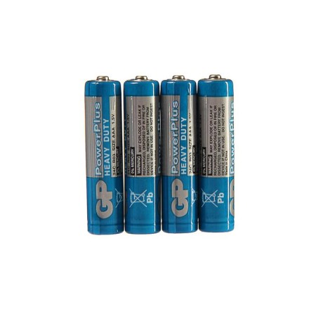 Salt battery GP PowerPlus Heavy Duty, AAA, R03-4S, 1.5V, Spike, 4 pcs.