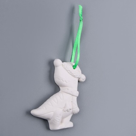 A set of Christmas decorations for coloring 4 pcs "Dinosaurs" with a suspension, brush-4