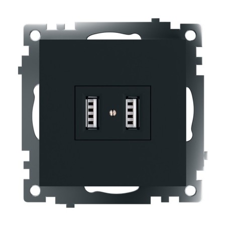 2-seater USB (mechanism), 250V, 2.1A, series of Catherine, GLS10-7115-05, black-6