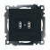 2-seater USB (mechanism), 250V, 2.1A, series of Catherine, GLS10-7115-05, black