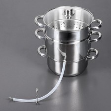 Sokov cooker made of stainless steel of a share, 5.8 l, d = 23 cm, induction, glass cover, chrome color