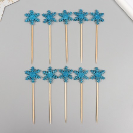 Decor for creativity "Blue Snowflake", 11 cm (set 10 pcs)-1