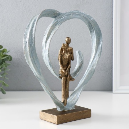 Souvenir Polystone "Abstraction. A couple in the heart" bronze, silver 23x7x26 cm-1