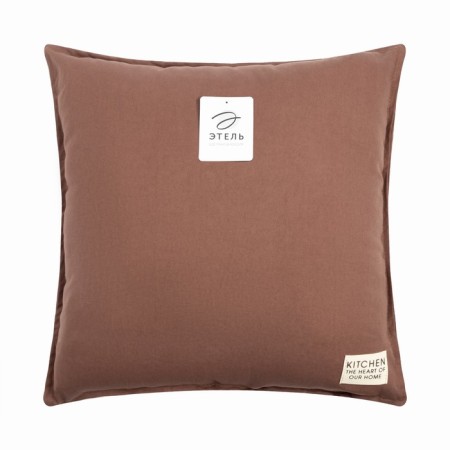 Ethel pillow, 45x45+1 cm, brown, 100% cotton-6