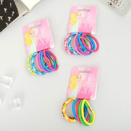 Hair gum "Grandient" (set of 6 pcs) overflow, 4.5 cm, mix-1