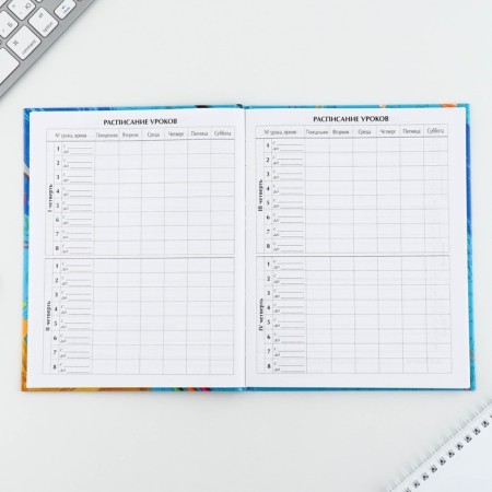 School Diary 1-11 Grade Universal “September 1: Training Space”, solid cover 7BC, glossy lamination, 40 sheets-4