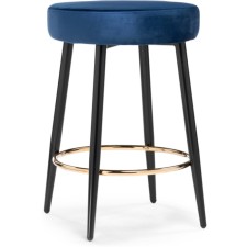 Baric chair Plato 2 metal/velor, black/blue 43x43x65 cm