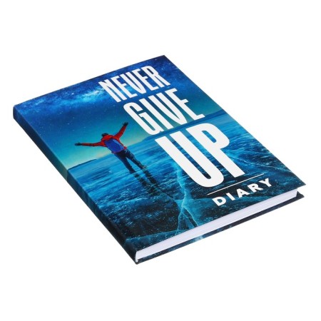 The diary of a low -up A5 136 sheets, integral cover, glossy lamination "never give up"-1