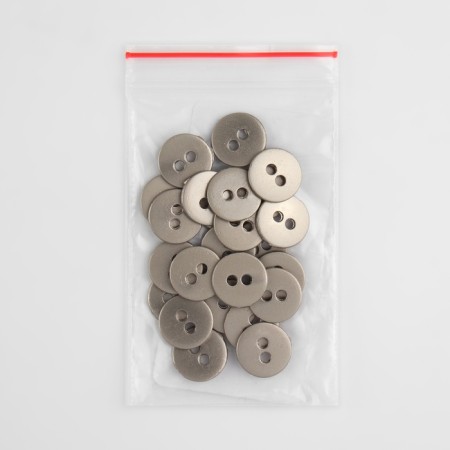 Buttons, 2 punctures, d = 11 mm, matte silver color-3