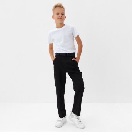 Pants for the boy Minaku: School Collection, Black Color, Height 140 cm-4