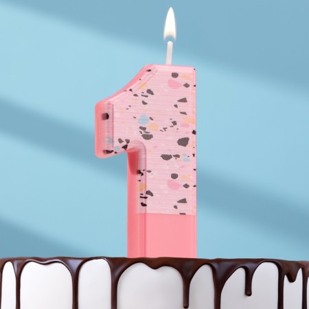Candle for the Mosaika cake, number "1", pink